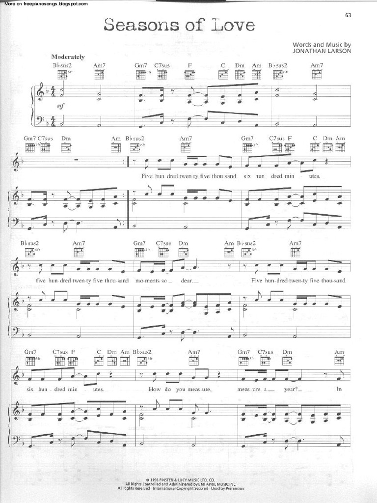 Rent Seasons of Love | PDF