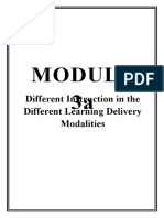 Different Instruction in The Different Learning Delivery Modalities