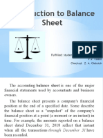 Introduction to Balance Sheet: Fulfilled: student of the AБ-71-8a group V.V. Radko Checked: Z. A. Oleksich
