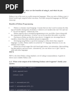 Interview questions of python