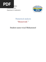 Numerical Analysis: Homework