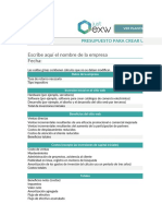 Plantilla Excel Presupuesto Web