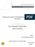 Propuesta para mejorar la distribución del almacén de refacciones