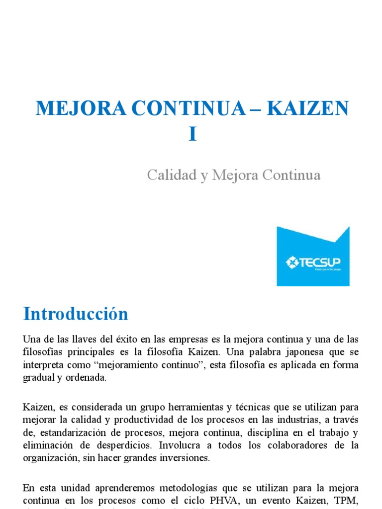 Kaizen: Mejora Continua en Empresas | PDF | Calidad | Gestión de ...