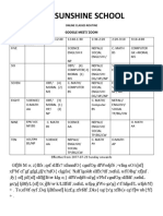 Sunshine School Online Class Schedule