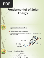 Fundamental of Solar Energy