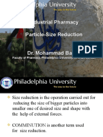 Industrial Pharmacy Particle-Size Reduction: Faculty of Pharmacy, Philadelphia University, Amman, Jordan