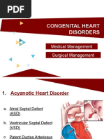 Congenital Heart Disorders: Surgical Management Medical Management