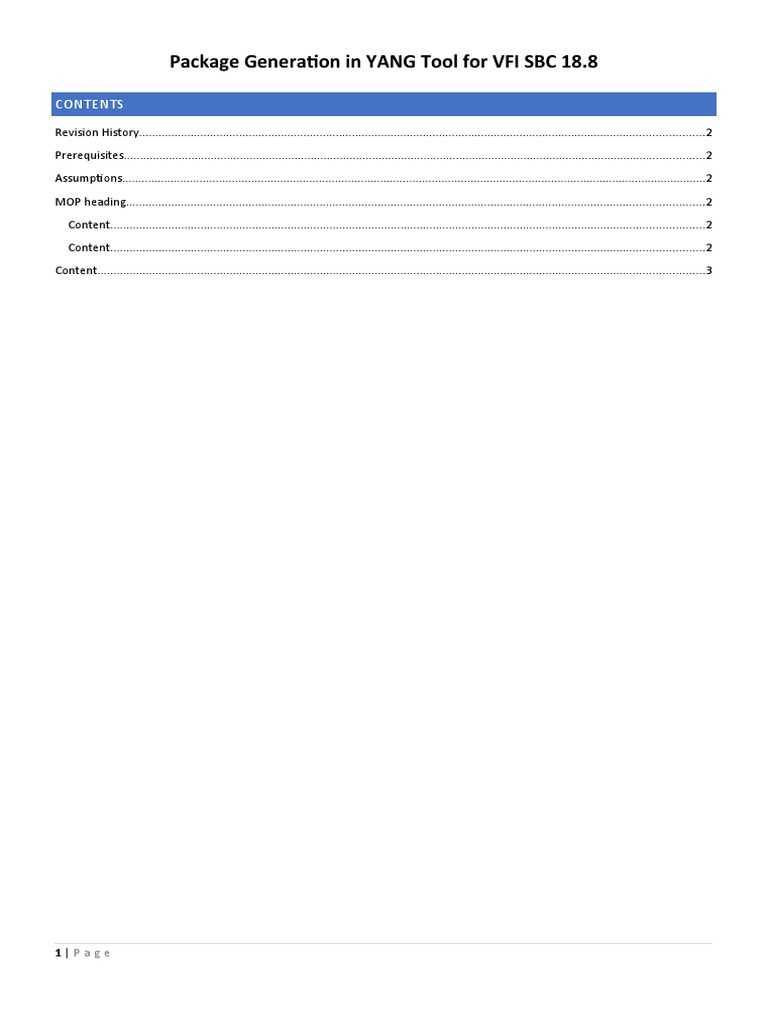 YANG Tool Package Generation Guide | PDF | Computing | Software