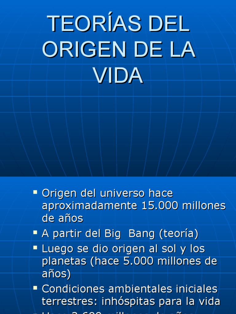 Teoria Del Origen de La Vida | PDF