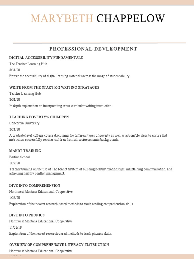 Professional Development | PDF | Teachers | Phonics