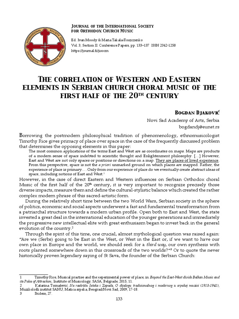 Serbian Choral Music PDF Mode (Music) Eastern Orthodox Church