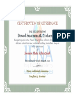 Dawod Sulaiman Ali Mohammed: Certification of Attendance
