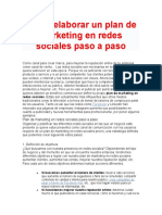 Cómo Elaborar Un Plan de Marketing en Redes Sociales Paso A Paso