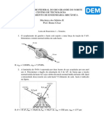 Mecânica dos Sólidos II - Lista de Exercícios 1