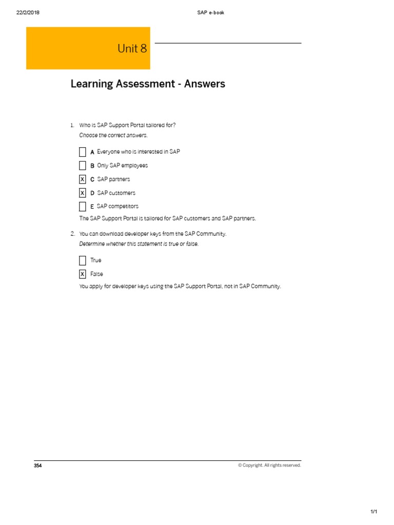 Unit 8 Learning Assessment Answers PDF