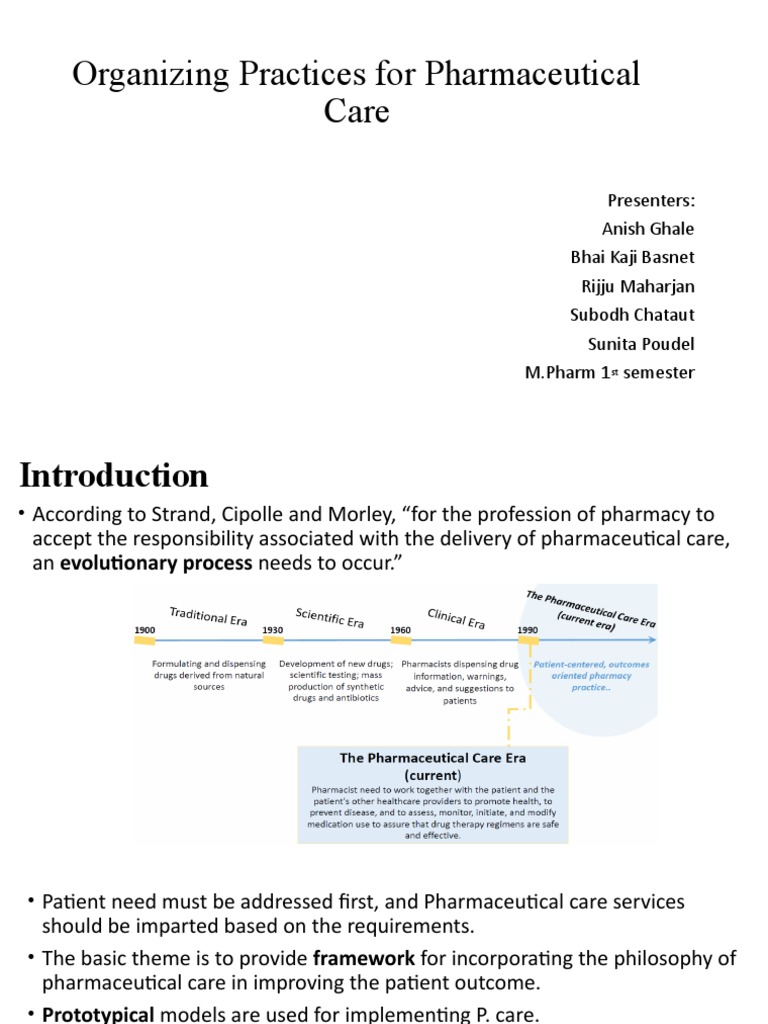 Organizing Practices For Pharmaceutical Care Final | PDF | Pharmacy ...