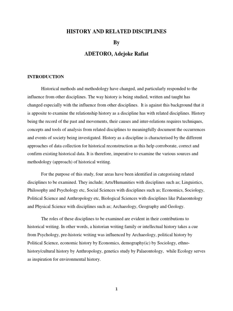 History and Related Disciplines PDF Archaeology Anthropology