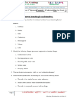 Chemistry Worksheet One For Grade 11.dox