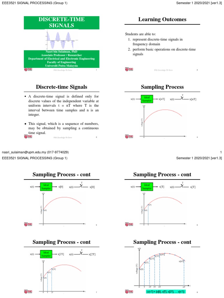 Discrete-Time Signals (1.3) | PDF | Discrete Time And Continuous Time ...