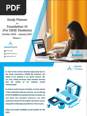 Study Planner CBSE CLASS IX_Phase-1 (Oct'20 to Jan'21)