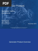 New Generator Products: Generator User's Conference