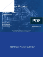 New Generator Products: Generator User's Conference
