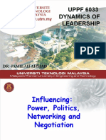 Topic 4 Influencing Power, Politics, Networking, and Negotiation