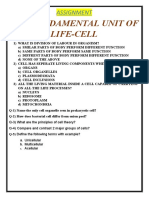 The Fundamental Unit of Life-Cell: Assignment