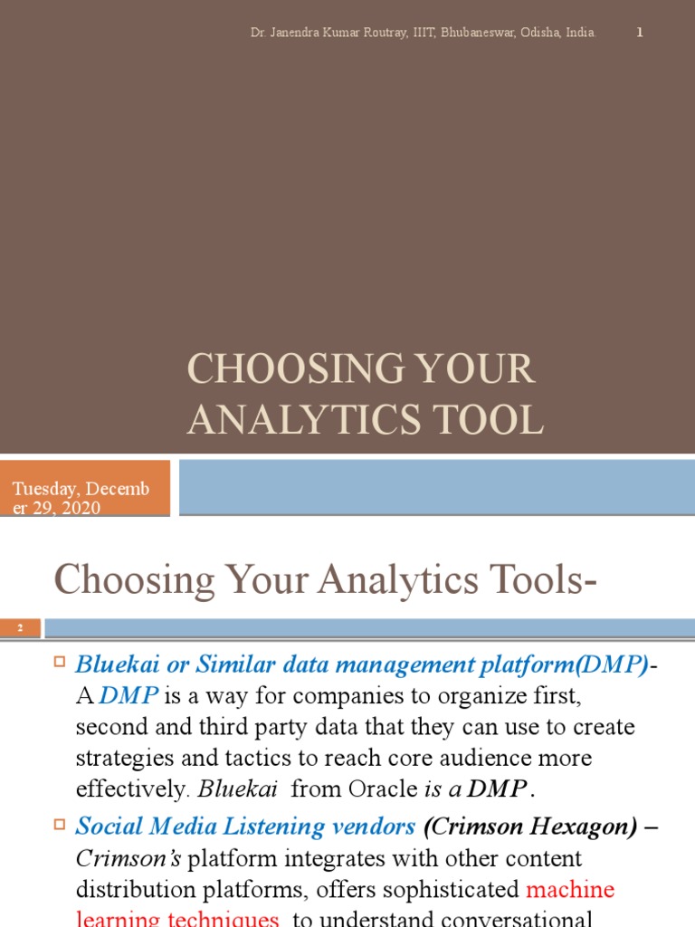 Essential Analytics Tool Selection Guide | PDF | Analytics | Social Media