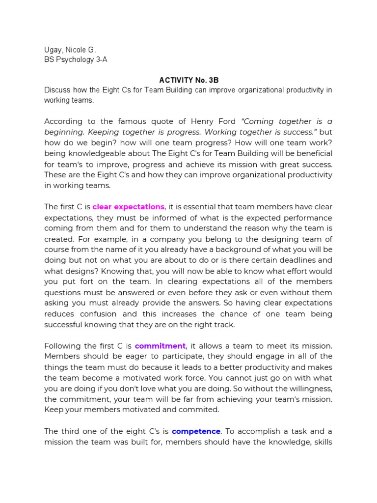 Eight Cs of Team Building Explained | PDF | Competence (Human Resources ...