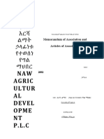 NAW Agric Ultur AL Devel Opme NT P.L.C: Memorandum of Association and Articles of Association