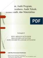 KELOMPOK 8 (Audit Plan, Audit Program, Audit Procedures, Audit Teknik, Risiko Audit, Dan Materialitas)