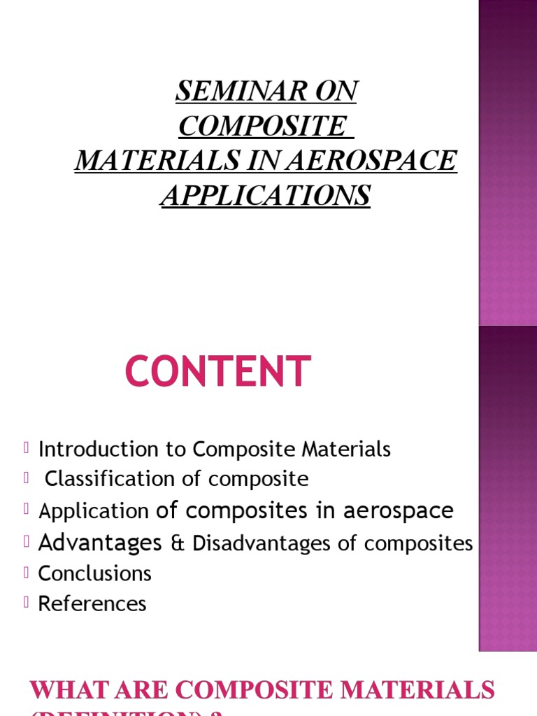 Seminar On Composite Materials in Aerospace Applications | PDF ...