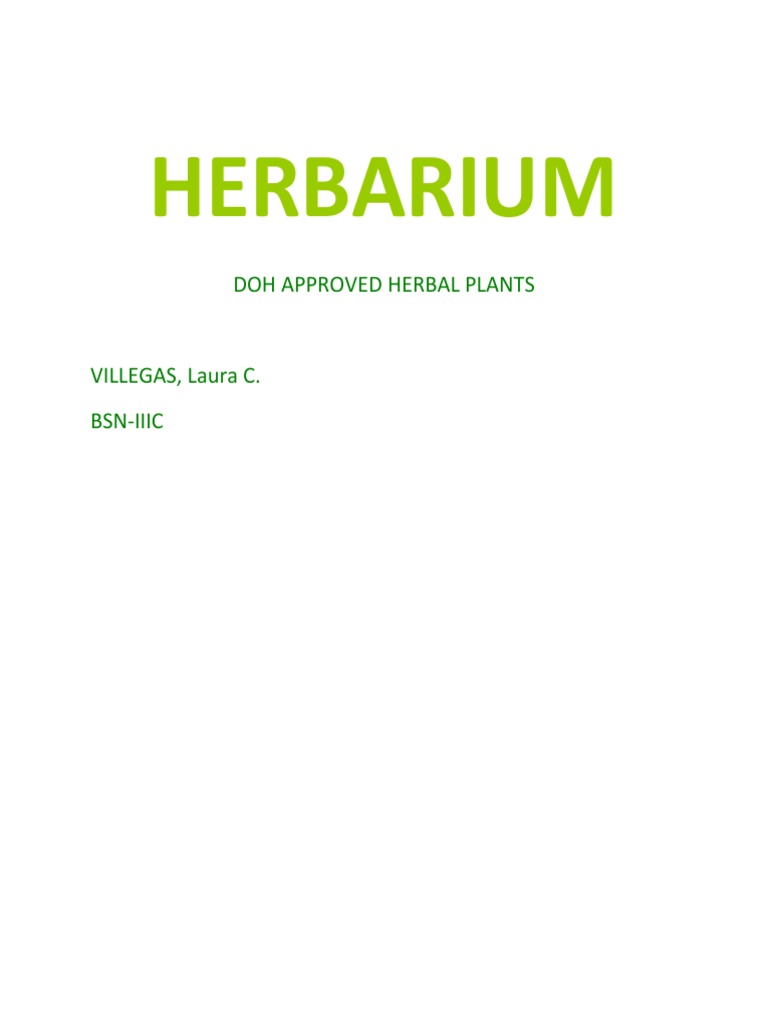 10 Doh Approved Herbal Plants Download Free PDF Diarrhea Common Cold