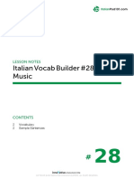 Italian Vocab Builder #28 Music: Lesson Notes