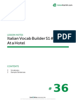 Italian Vocab Builder S1 #36 at A Hotel: Lesson Notes