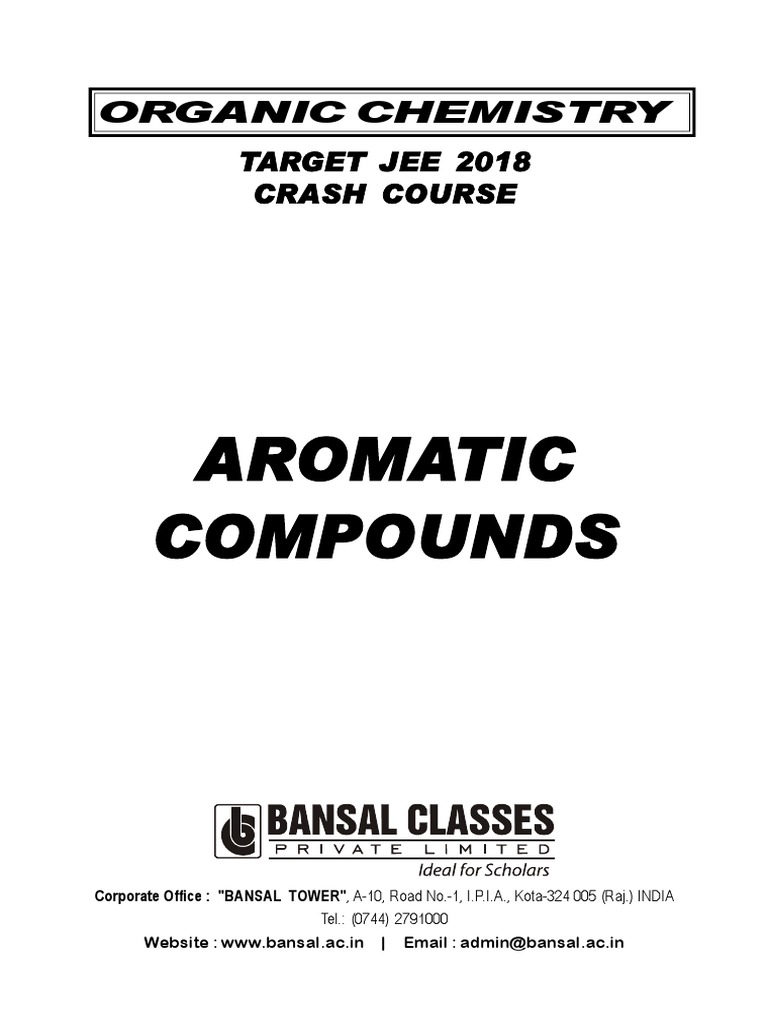 JEE 2018 Aromatic Compounds Guide | PDF | Benzene | Aromaticity