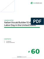 Italian Vocab Builder S1 #60 Labor Day in The United States: Lesson Notes