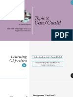 Topic 10 Can Could To Learn PDF