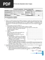 COMSATS University Islamabad, Lahore Campus: Terminal Examination - Semester Spring 2020