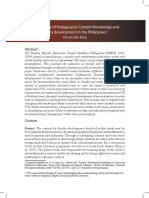 A Case Study of Pedagogical Content Knowledge and Faculty Development in The Philippines