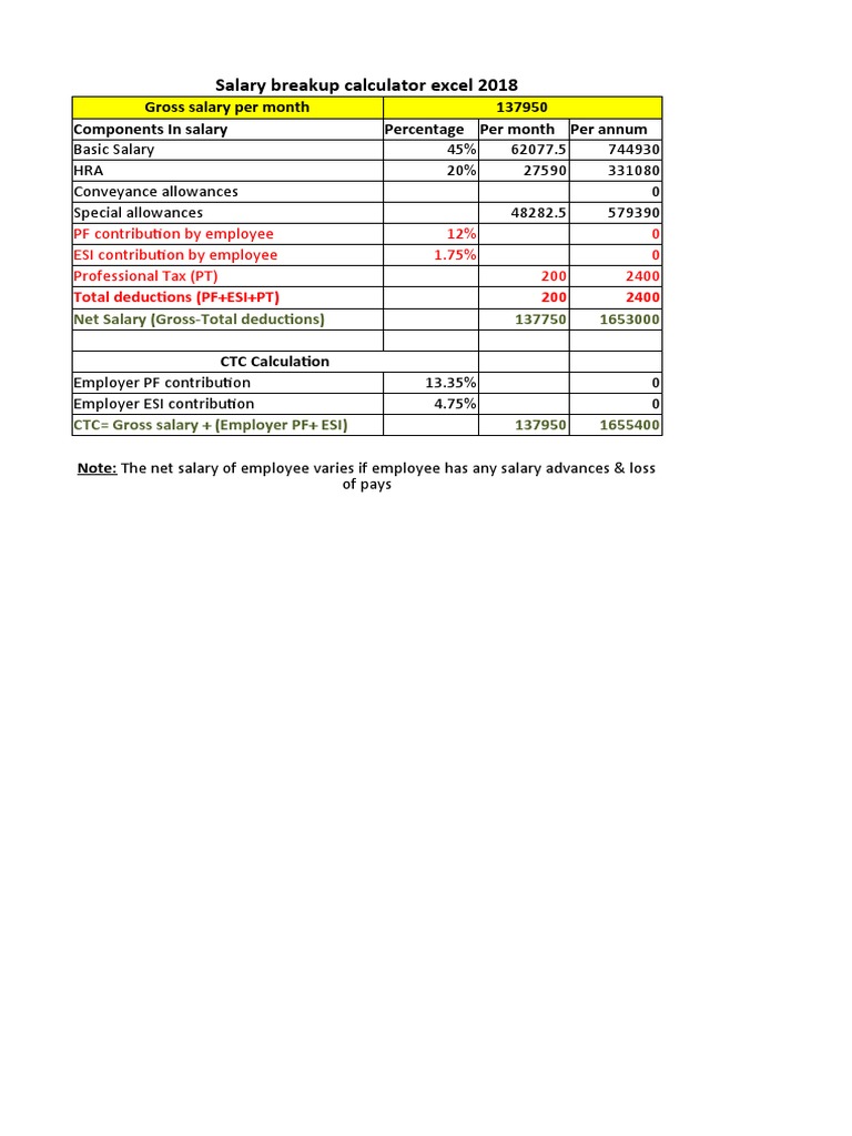 salary-breakup-calculator-excel