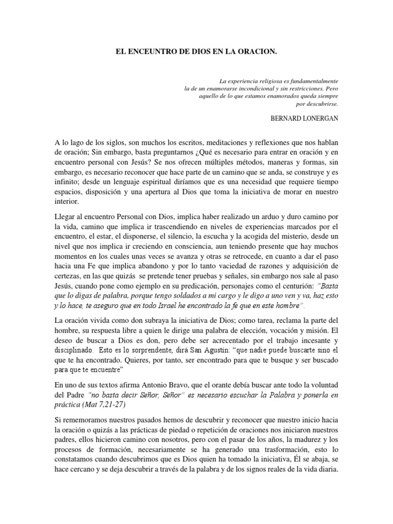 Encuentro con Dios a través de la oración | PDF | Oración | Fe