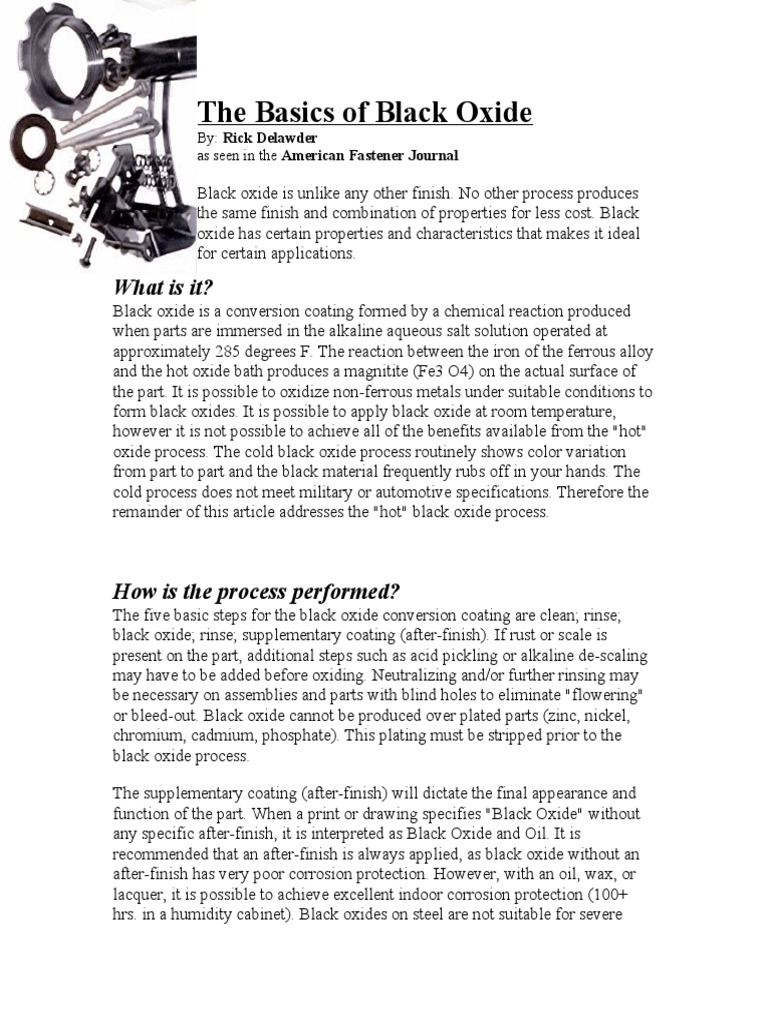 The Complete Guide to Black Oxide Finishing A Detailed Explanation of