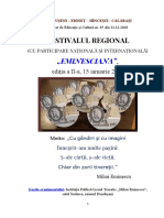 FESTIVALUL REGIONAL (CU PARTICIPARE NAȚIONALĂ ȘI INTERNAȚIONALĂ) EMINESCIANA", Ediția A II-a, 15 Ianuarie 2021