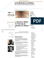 Business Model de L'élevage de Volailles en Afrique PDF