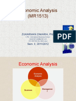 Economic Analysis (MR1513) : Zukarnain Zakaria, PHD