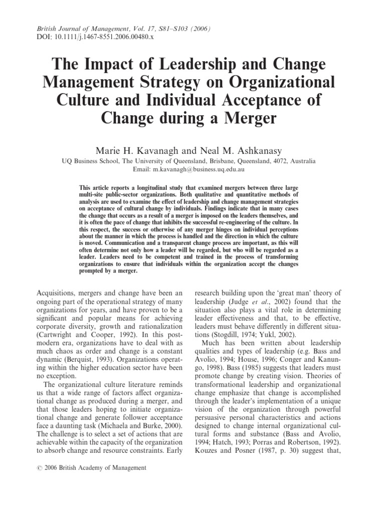 The Impact of Leadership and Change Management Strategy On ...