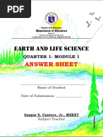 Earth and Life Science: Answer Sheet